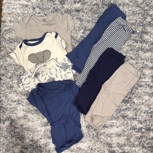 Baby Clothing Set with Elephant Print